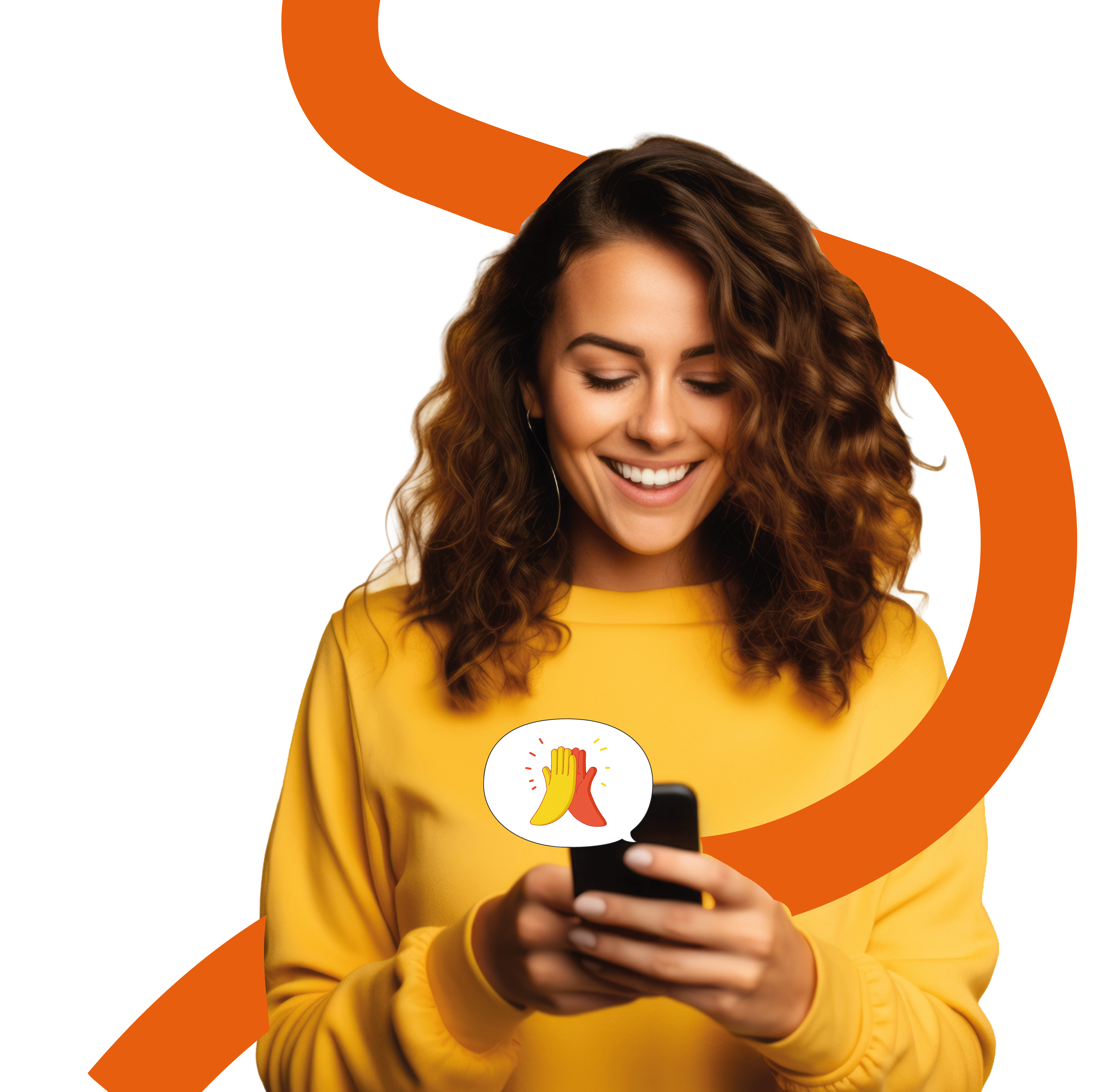 Pessoa sorrindo ao celular — o zap do bloco responde com o dobloco